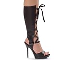 Sexy Black Sandal Boot 5 Inch Heel Knee High Sandal Women's Shoes