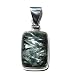 Genuine Seraphinite and Sterling Silver Medium Rectangular Pendant