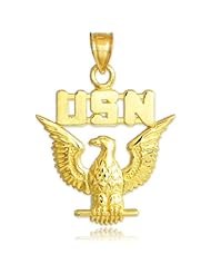 US Navy Eagle Solid 10k Gold Pendant