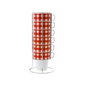 PT Cappuccino Set Picnic Tower Porcelain Red