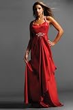Red Evening Gowns with Pearl Embellishment by Jovani