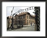 Entry Gate with Sign Arbeit Macht Frei, Auschwitz Concentration Camp, Near Krakow Framed Art Poster Print by R H Productions, 22×18