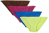 Fruit of the Loom Women's 4-Pack Cotton Fashion String Bikinis