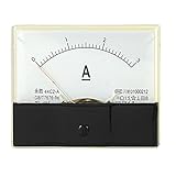 uxcell アンペアアナログ　電流パネルメータ　電流試験　電流計　低消費電力　長方形パネルゲージ　ホワイト　メタル製　0-3A