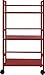 Altra Marshall 3 Shelf Metal Rolling Utility Cart, Red