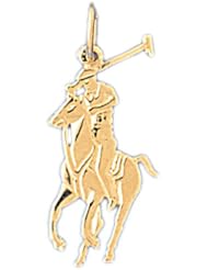 CleverEve Designer Series 14K Yellow Gold Charm Sports Polo Themed 0.7 grams