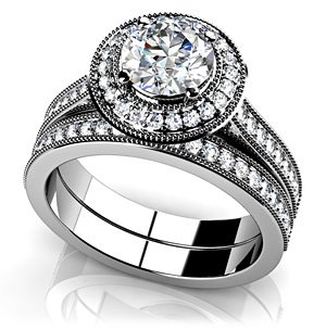 14k White & Yellow Gold, Vintage Luxe Diamond Bridal Set, 0.97 ct. (Color: HI, Clarity: SI2) online
