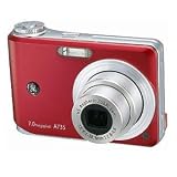 GE A735 Digital Camera RED 7MP Zoom + Hard Case+1GB SD