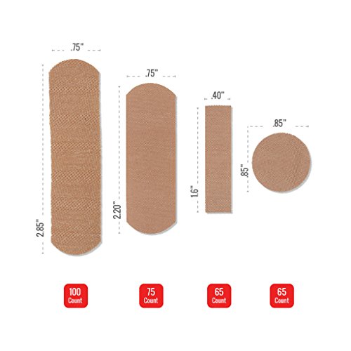 Adhesive Bandages Pack of 305 Mixed Sizes Fabric Adhesive Bandages