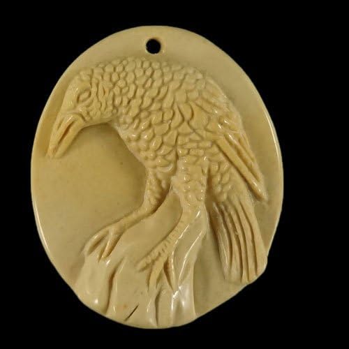 BI28114# Natural Hand Carved Cameo Eagle Succor creek Jasper Wearable Pendant Bead