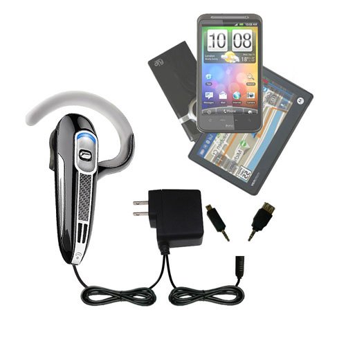 enlarge Double Wall Home Charger with tips including a tip for the Plantronics Voyager 520 - uses Gomadic TipExchange Technology