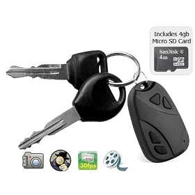 Car Remote Micro Video Camera with Micro SD Slot - Supports 16gb Micro SD Card - Captures High Resolution Video Capture with Sound + Still Image Option - Includes 4gb Micro SD Card