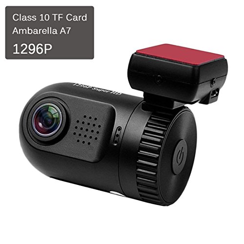 Emontek Dash Camera Mini 0805, Black Box Dash Cam Ambarella A7LA50 Chip + FILM + OV4689 Sensor + Class 10 TF Card 32gb + HD 1296P, Dashboard Video Recorder Car Camera with GPS Logger (1 Pack)