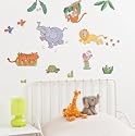 FunToSee Jungle Adventure Removable Stickers, Safari Animals, Set of 21, Bright Colours
