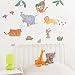 FunToSee Jungle Adventure Removable Stickers,  Safari Animals, Set of 21, Bright Colours