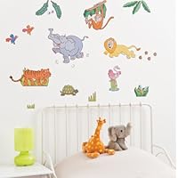 FunToSee Mini Wall Art Decals, Jungle Safari