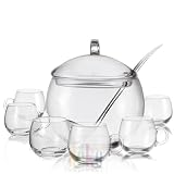 Produkt-Bild: Leonardo Set Bowle Punch 8tlg. - 1 Bowlegef&auml;&szlig; + 6 Bowlebecher + 1 Bowlel&ouml;ffel