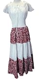 Super Cute Red and White Paisley Design Peasant Smocked Dress