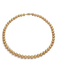 PremiumPearl 6.5-7mm Golden Freshwater Pearl Necklace AAA Quality