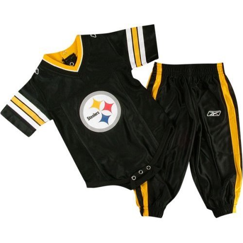 Pittsburgh Steelers NFL Baby / Infant 2 Piece Dazzle Onesie Jersey and Pants Set