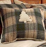 Review EQUINOX LTD, PA  / Woolrich Woodbury Throw Pillow - Reversible, LOD/TAN TREE (Green)