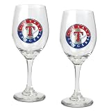 MLB Texas Rangers 14-Ounce Wine Glass (Set of Two)