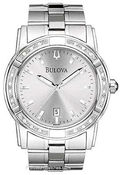 Bulova #96E103 Men's Diamond Accented Silver Dial Watch