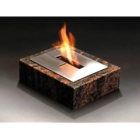 Granito - Table Top Outdoor Decorative Bio-Ethanol Fire (Brown Granite). BIOFUEL FIRE