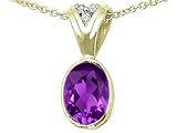 1.33 cts Amethyst and Diamond Pendant - 14kt White or Yellow Gold FREE GIFT BAG!