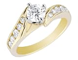Diamond Channel Set Engagement Ring 1 Carat (ctw) in 14K Yellow Gold