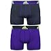 adidas Men's Sport Performance Trunk Underwear (2-Pack), Urban Sky Grey/Night Flash Purple, Large