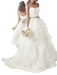 Backless Floor Length Organza Sweetheart Mermaid Wedding Dress  With a Sash 