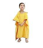Tortor 1bacha(JP) バスローブ　子供　お風呂　プルー　　キッズ　触り心地も着心地も抜群　贈り物　癒される　ベビー服　赤ちゃん　5色　カジュアル　無地　可愛い　 (イエロー)