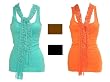 Love By Design Junior Ribbed Stretch Tank Top With Crochet Scarf 700078