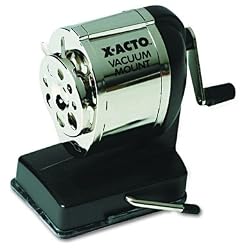 Boston Model KS Vacuum Table/Wall-Mount Manual Pencil Sharpener, Black/Chrome