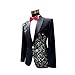Cloudstyle Mens Peak Lapel One-Button Wedding Party Blazer Jacket and Pants, Large, Black 1