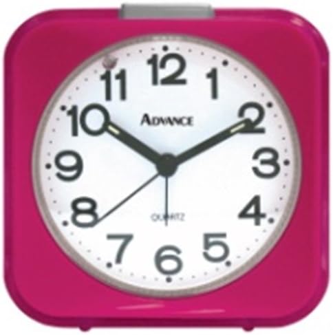 Advance Time Technology Square Quartz Analog Alarm Clock, Pink