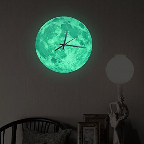 30x30cm Glow In The Dark Moonlight Moon Wall Clock Decal for Home Decoration