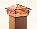 Woodway Products 870.3087 4-by-4-Inch Glass Pyramid Post Cap, Amber