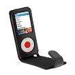 Premium Black Flip Leather Case for Apple ipod Nano Chromatic 8GB, 16GB 4G (4th Generation)