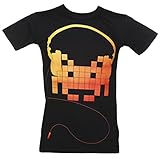 メンズ黒のスペース侵略者ヘッドフォン t シャツ
