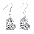 Sterling Silver Heart Wave Dangle Earrings