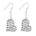 EXP Sterling Silver Heart Wave Dangle Earrings