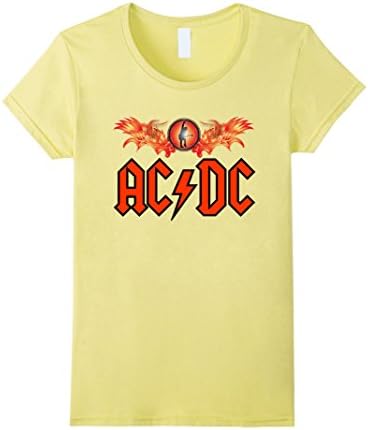 Women's Guitar T shirt Cool Musician Tee ACDC Rock Band shirt Large Lemon