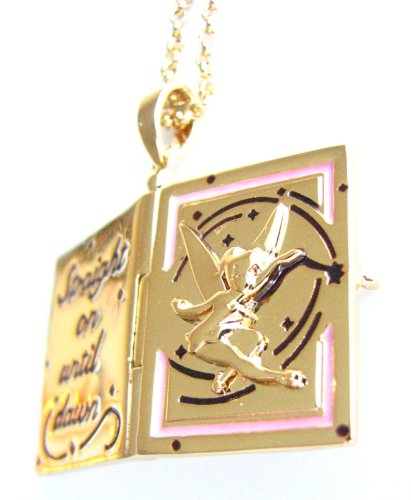 Click here to buy Disney Couture Tinkerbell Neverland Book Locket Necklace With Writings Inside 08 Kidada Jones... by Disney Couture.