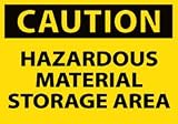C310AP - Caution, Hazardous Material Storage Area, 3 X 5, Pressure Sensitive Vinyl, 5 per Pack