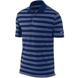 Nike Golf Men's Tech Core Stripe Polo College Navy/WHITE//WHITE MD