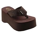 VACATION Soda Platform Flip Flops Dark Brown