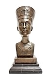 Bronze Queen Egypt Nefertiti Bust Sculpture Marble Base