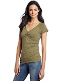 Royal Robbins Womens Essential Ruched Short Sleeve V-Neck Shirt